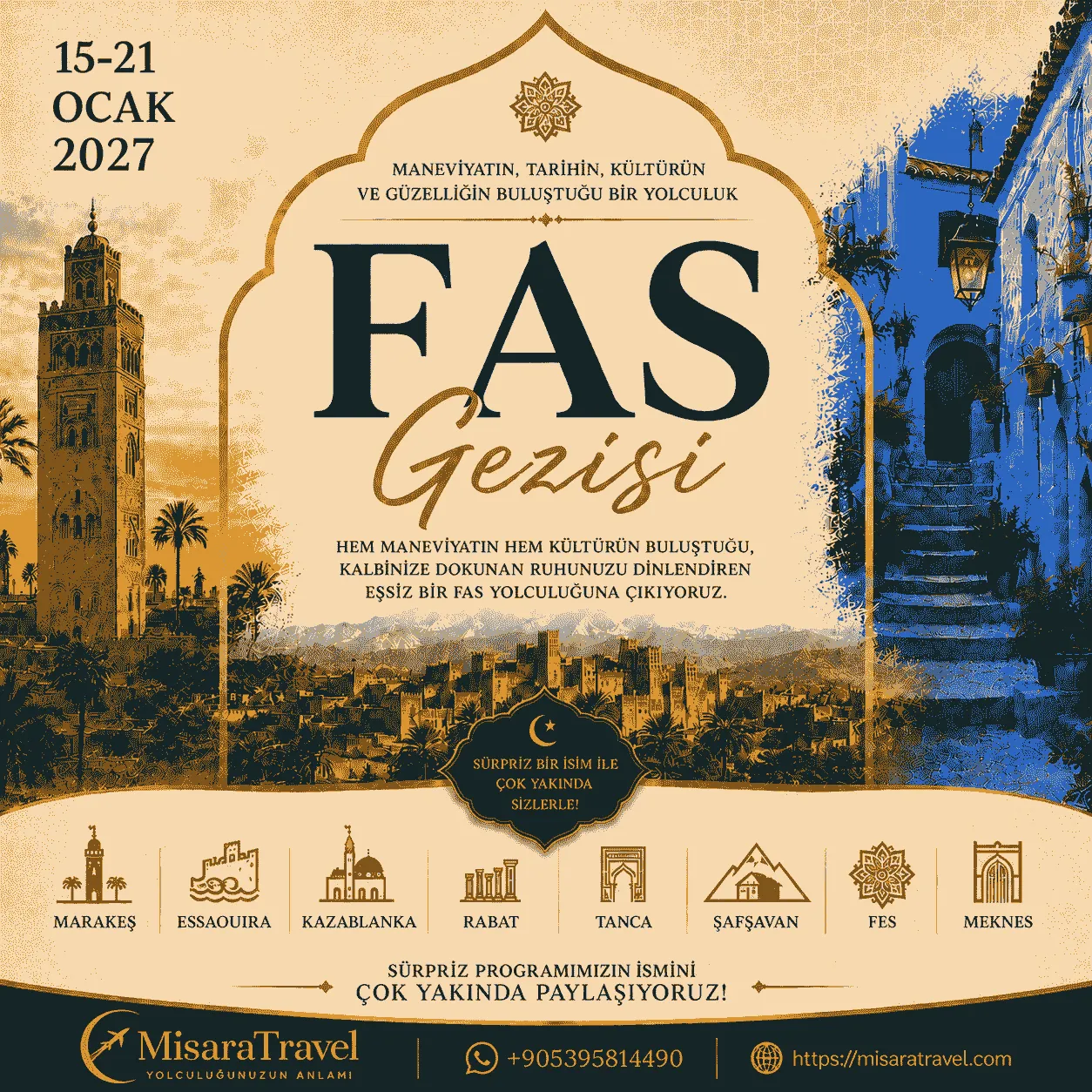 Fas turu, Marakeş Koutoubia Camii ve Medina manzarası