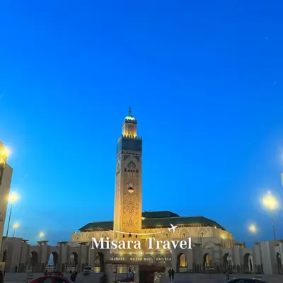 Fas turu, Casablanca Hassan II Camii gece aydınlatması